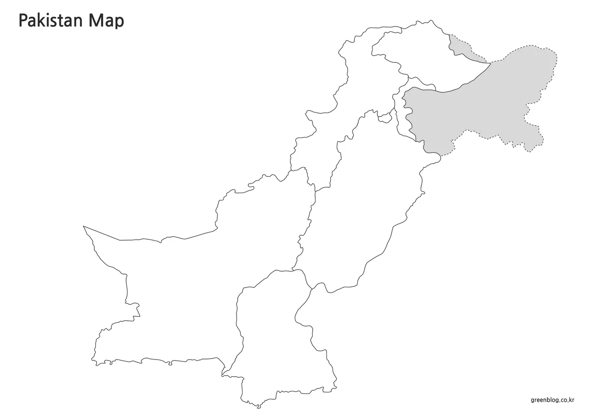 파키스탄 윤곽선 지도 이미지