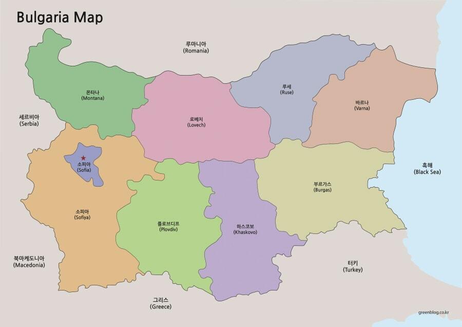 불가리아 지도 고화질