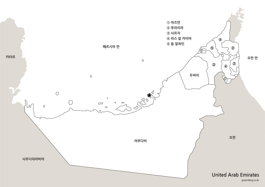 아랍에미리트 지도