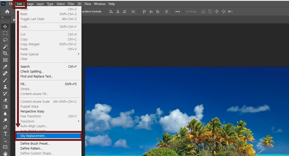 포토샵 하늘 바꾸기