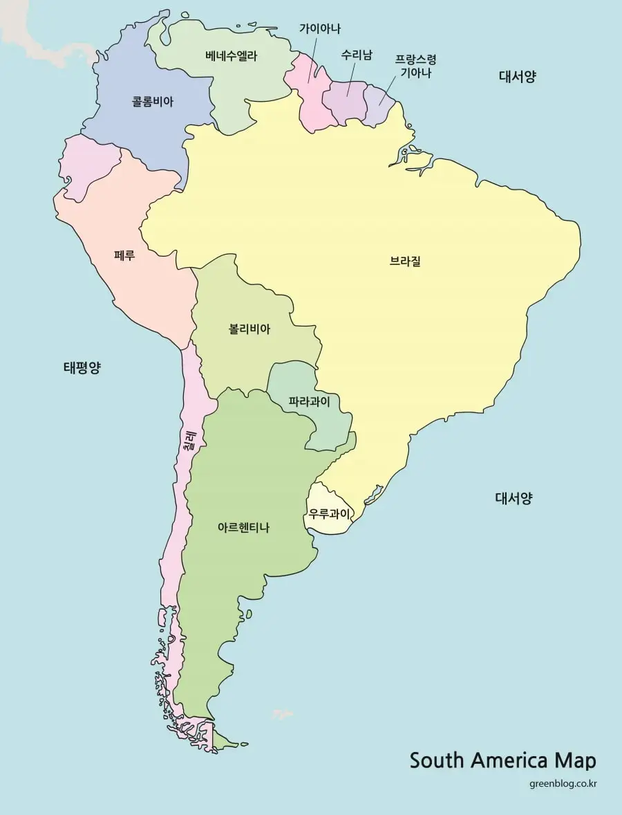 남아메리카 지도