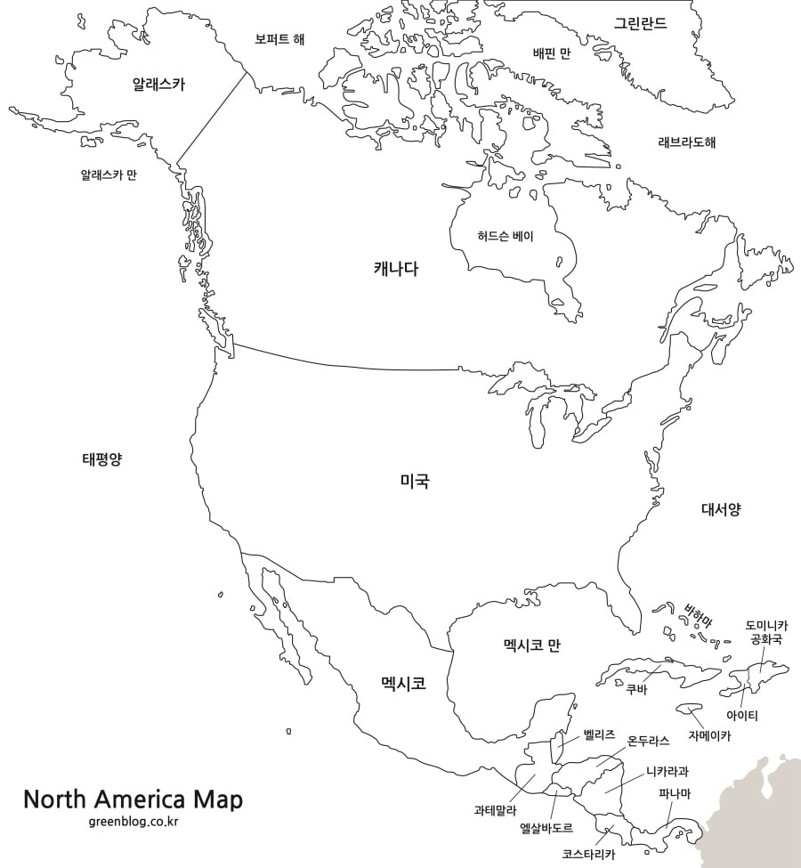 지도 북아메리카 아메리카