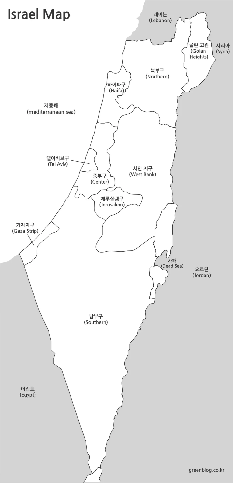 이스라엘 기본 행정구역 지도