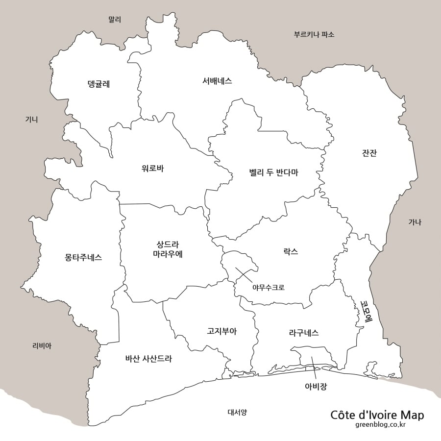 코트디부아르 지도