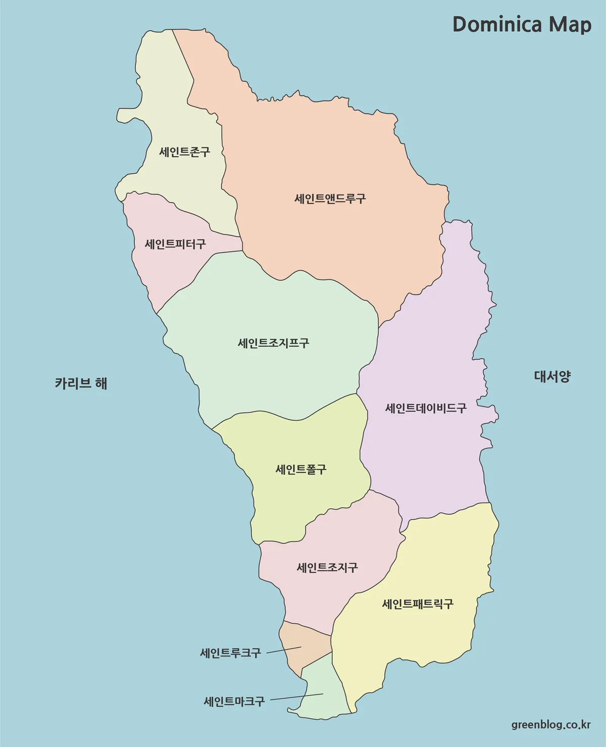 도미니카 연방 지도 대표 이미지