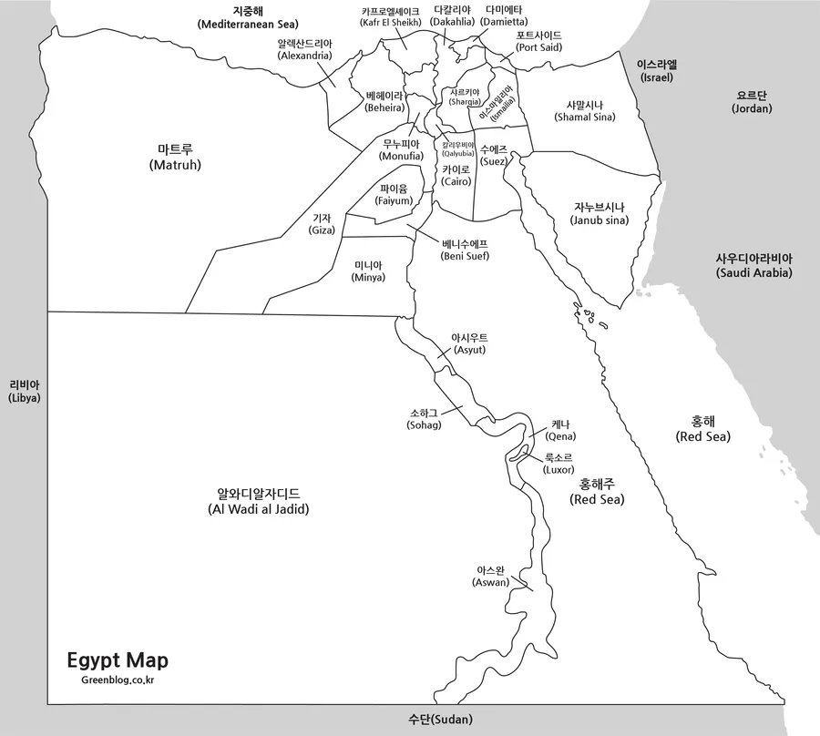 이집트 흑백 지도 결과
