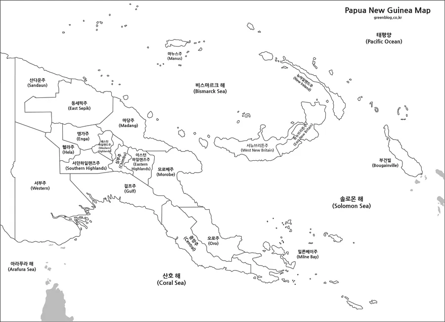 파푸아뉴기니 지도