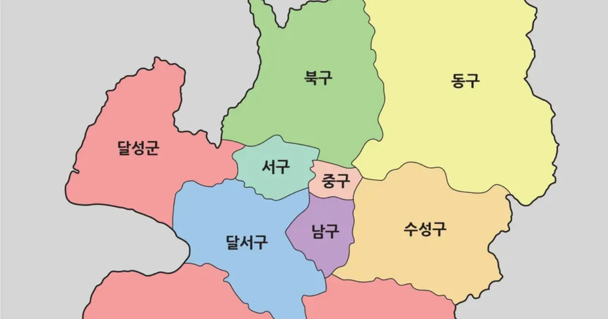 대구 지도 무료 다운로드|구·군 행정구역·관광·윤곽선 4종 | GREEN MAP