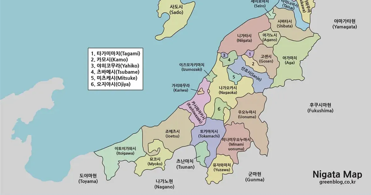니가타현 지도