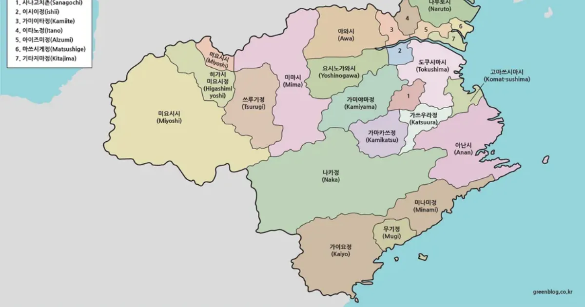 도쿠시마현 지도