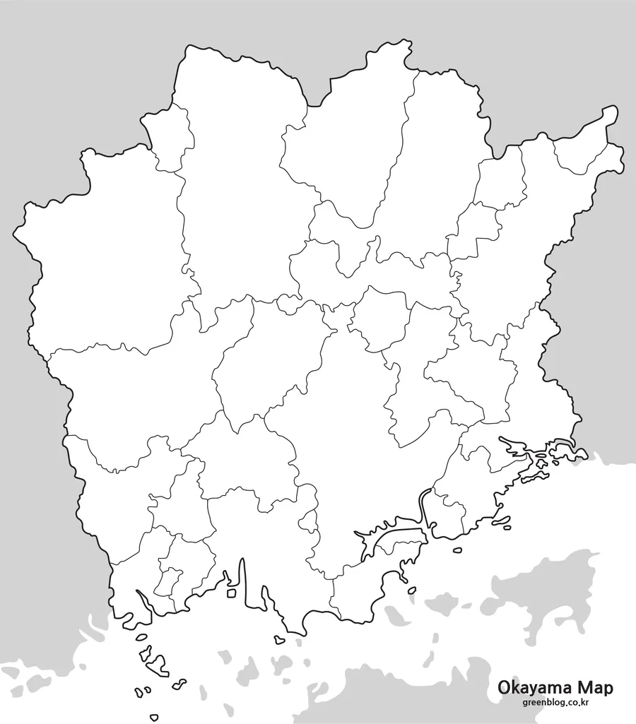 오카야마현 지도