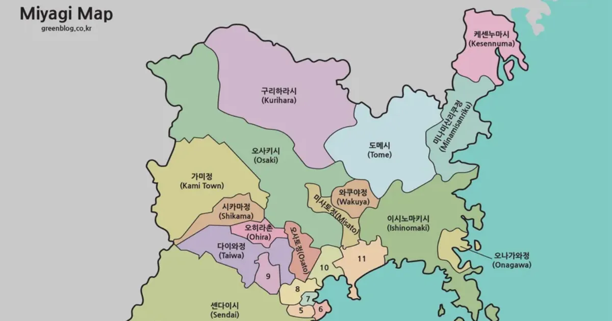 미야기현 지도