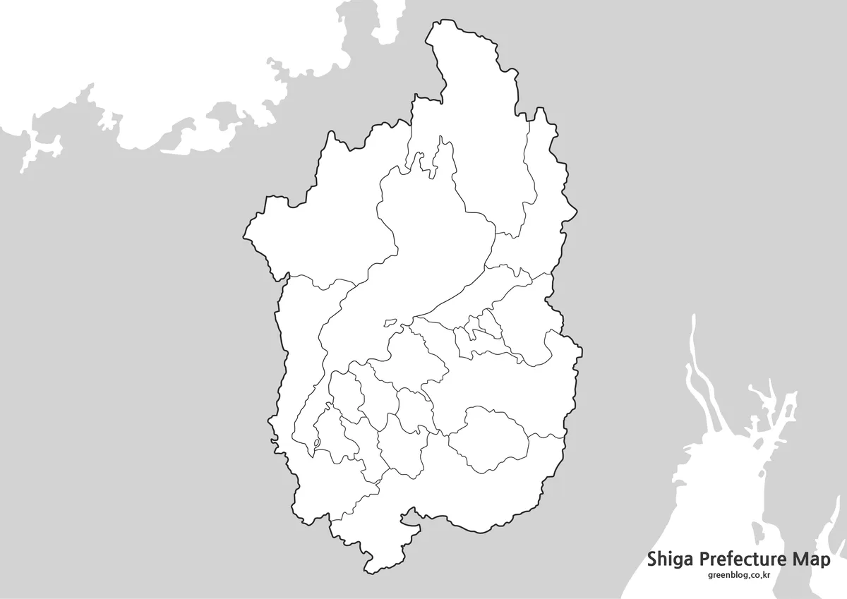 시가현 윤곽선 지도