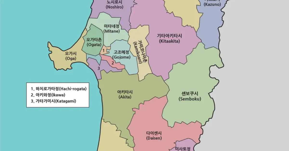 아키타현 지도