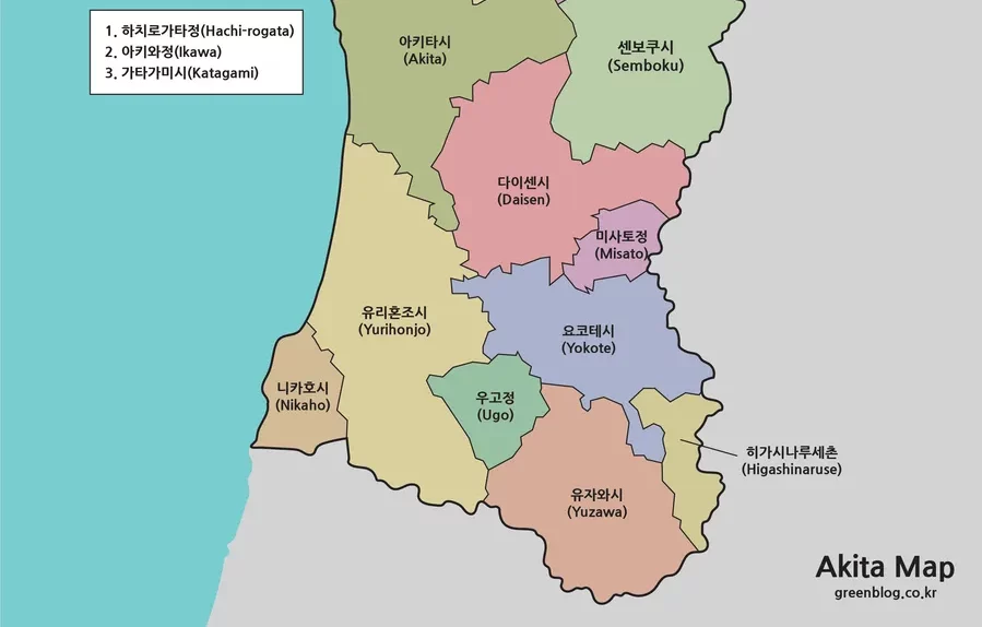 아키타현 지도