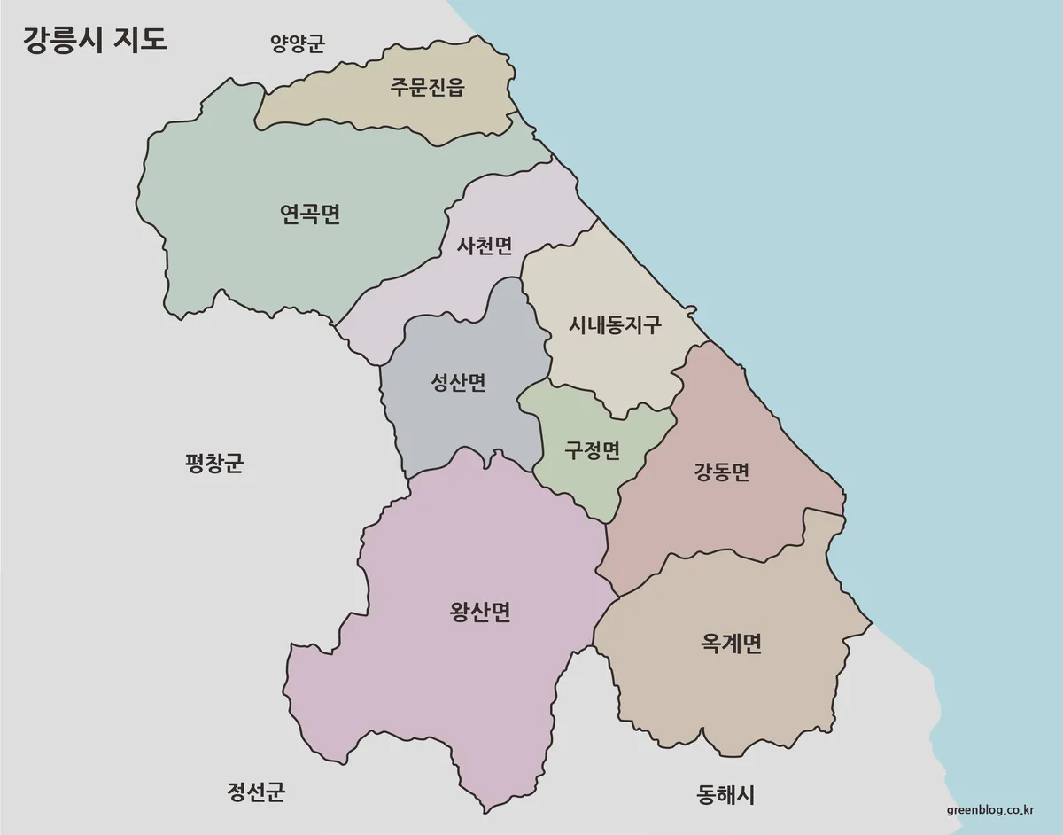 강릉시 지도