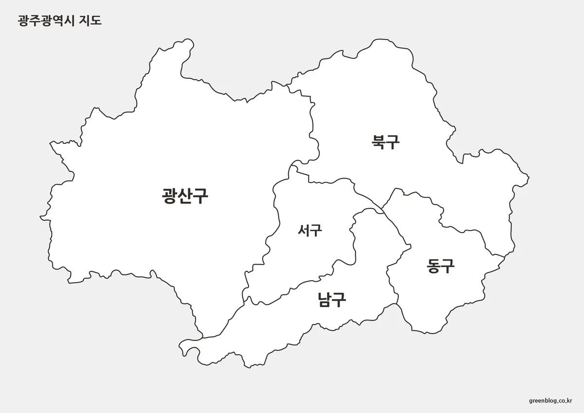 광주광역시 흑백 지도 결과