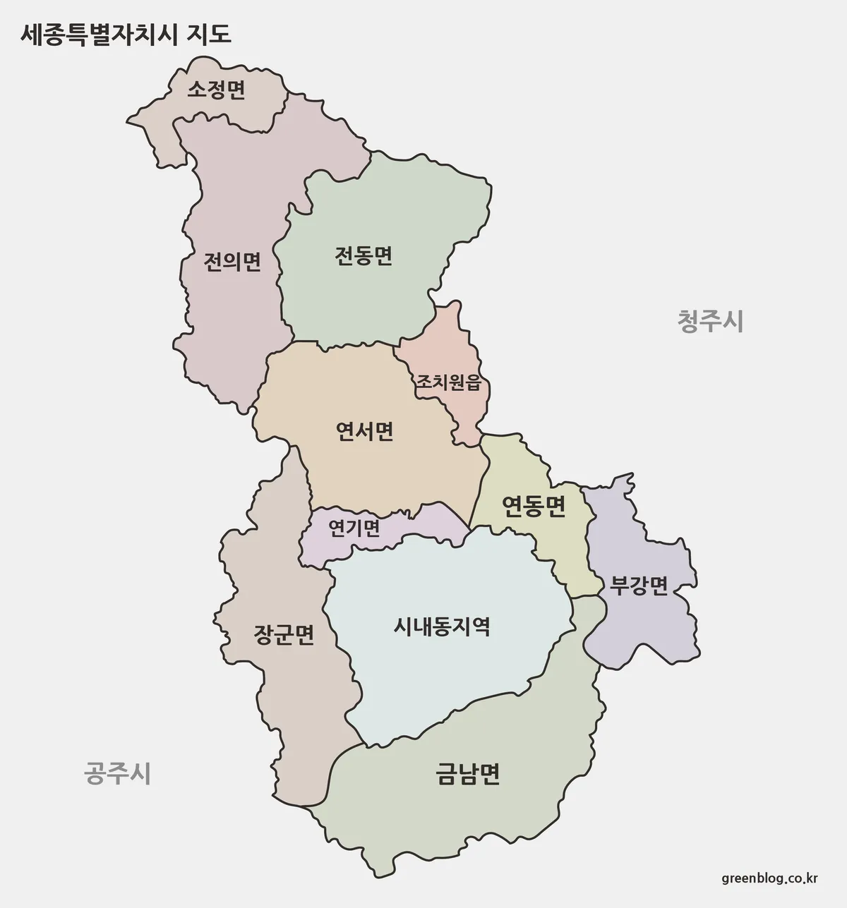 세종특별자치시 지도