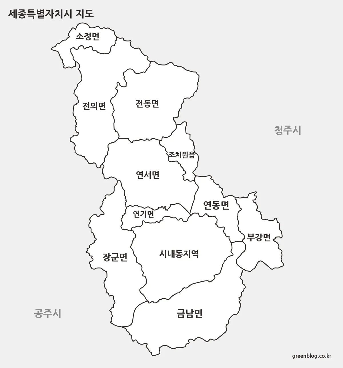 세종특별자치시 지도