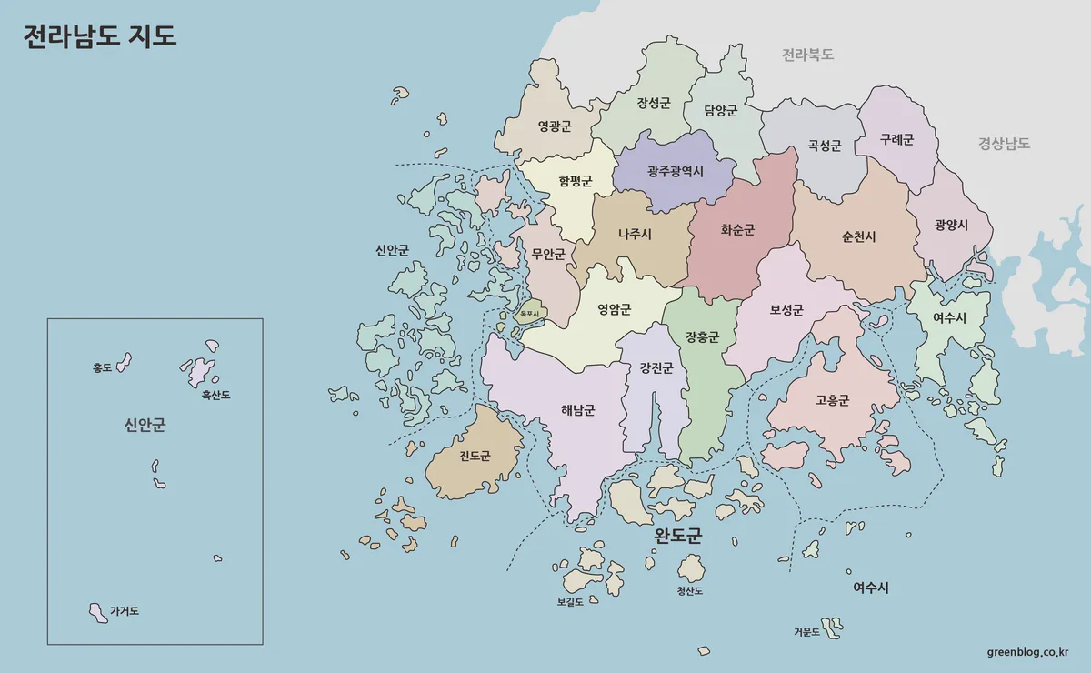 전라남도 지도