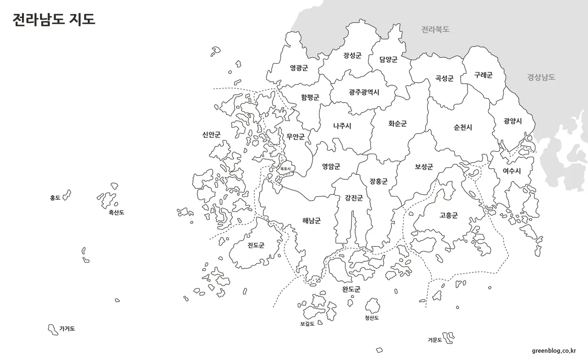 전라남도 지도