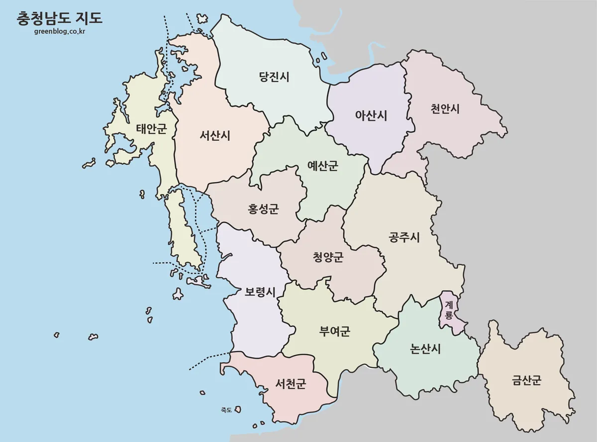 충청남도 지도