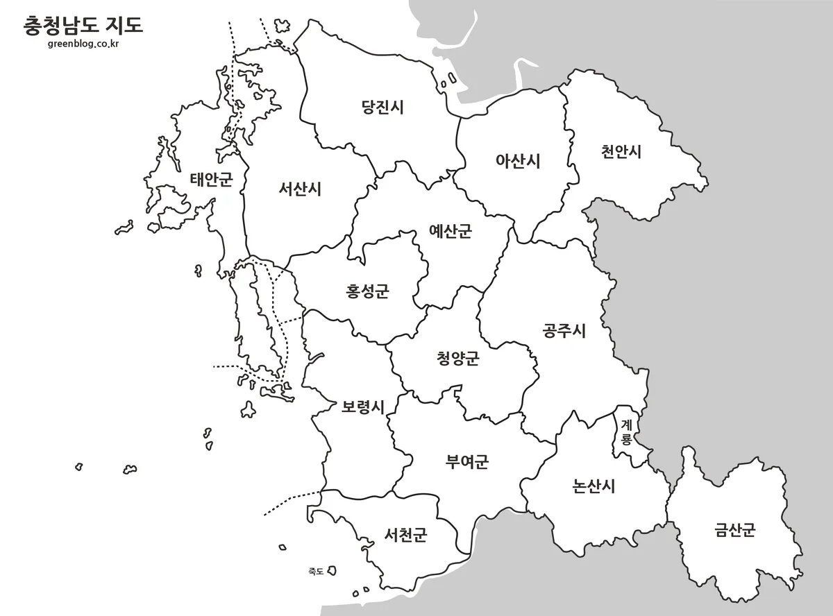 충청남도 지도