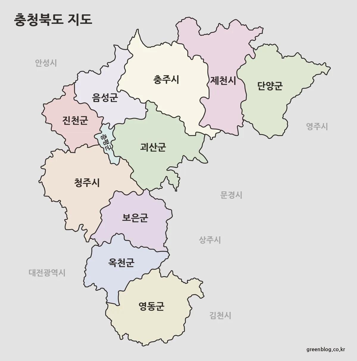 충청북도 지도