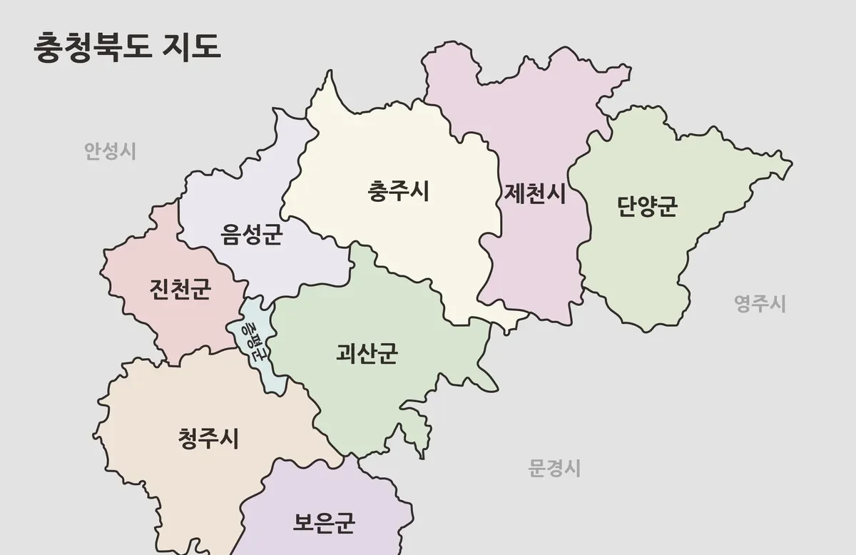 충청북도 지도
