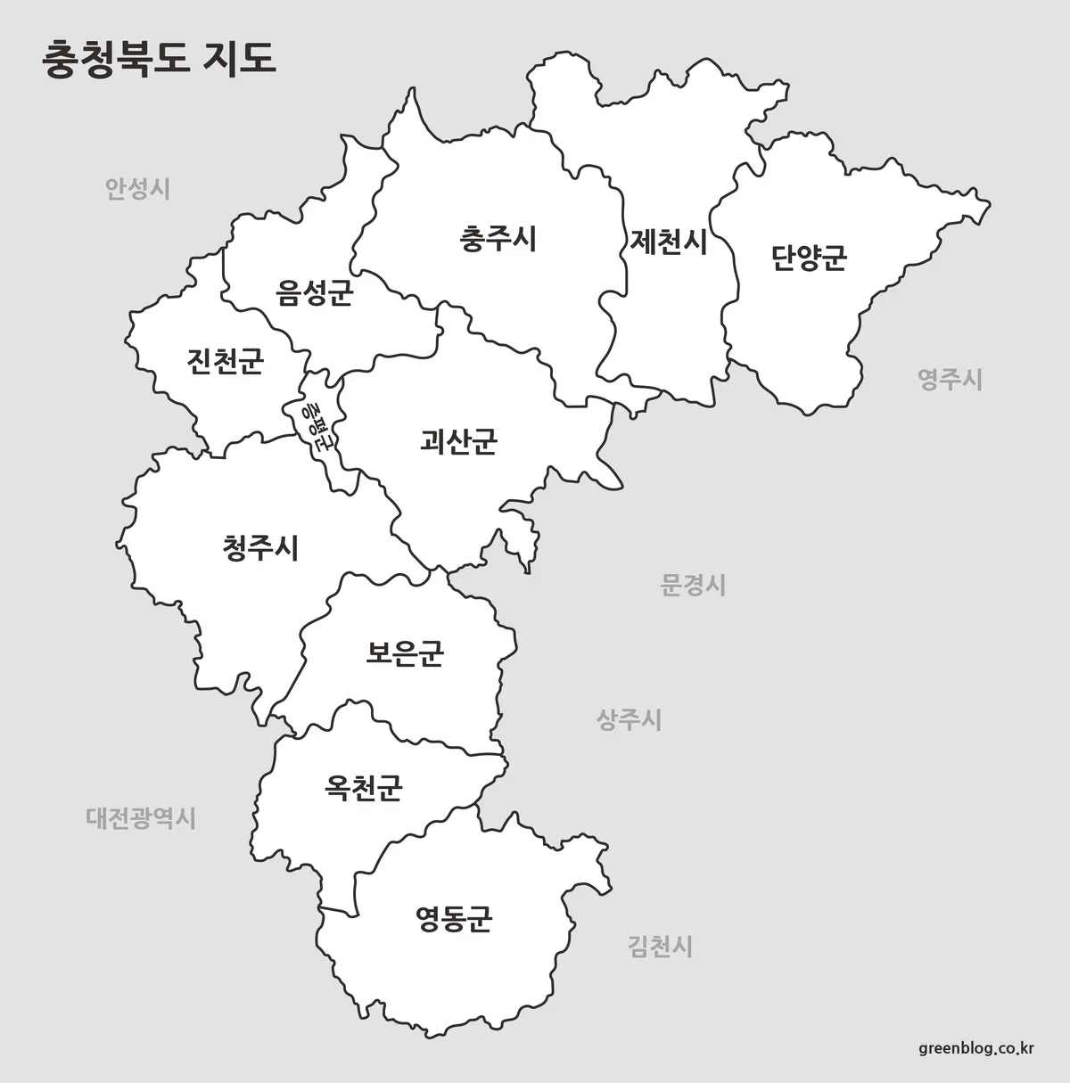 충청북도 지도