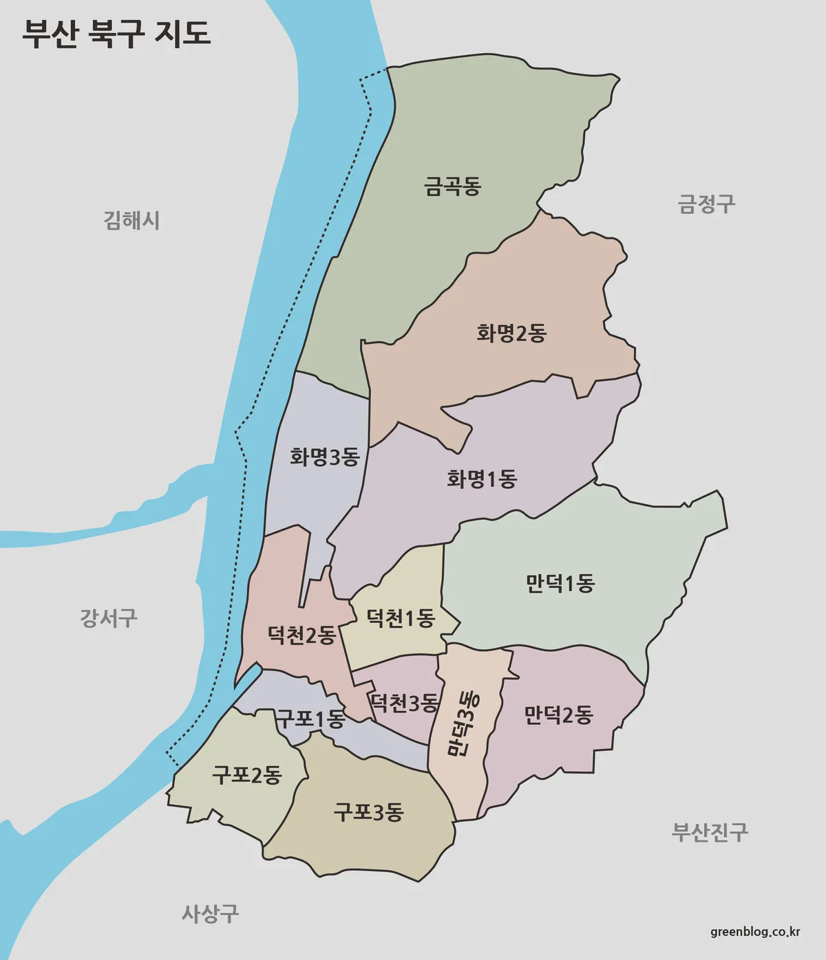 부산 북구 지도