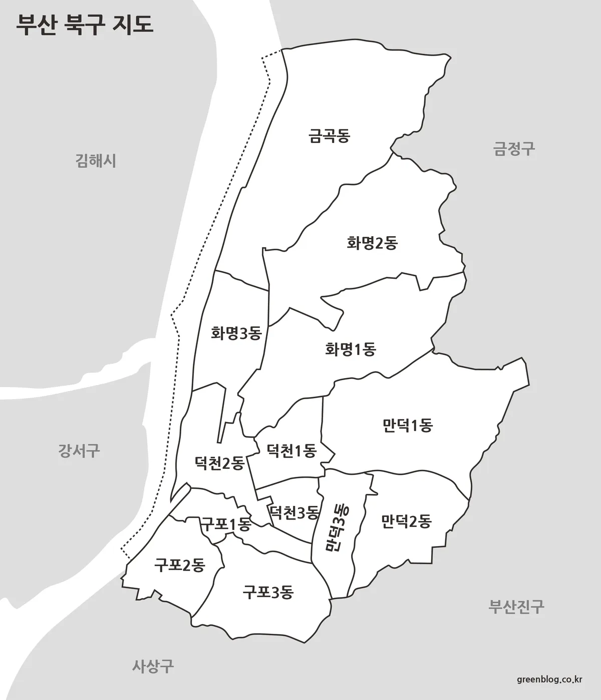 부산 북구 지도