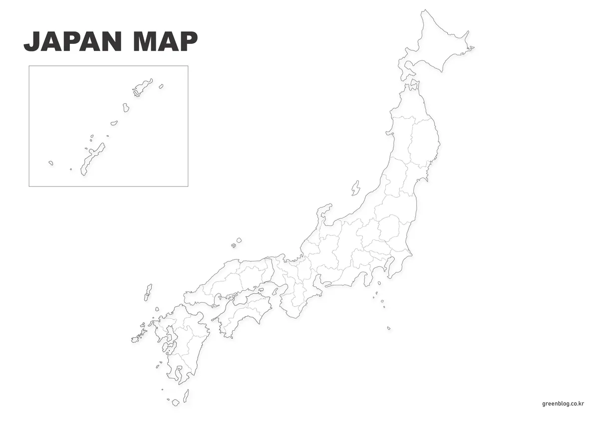 Outline Japan map without labels for design and editing