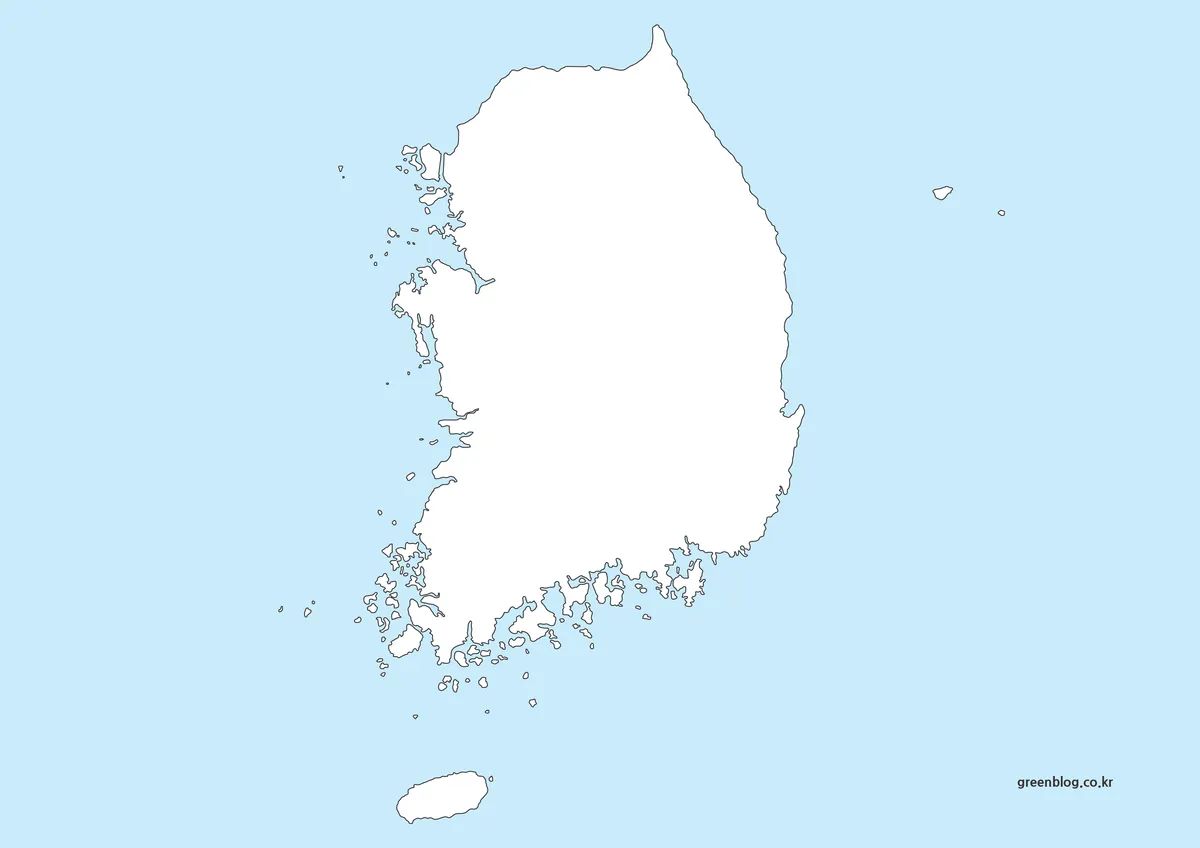 outline version showing South Korea borders without labels or color