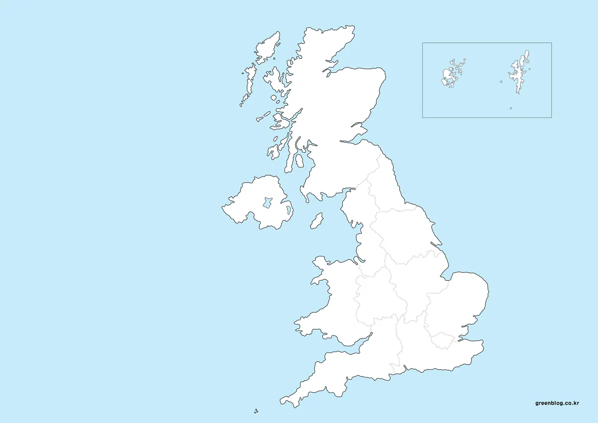 An outline map of the United Kingdom suitable for custom design work