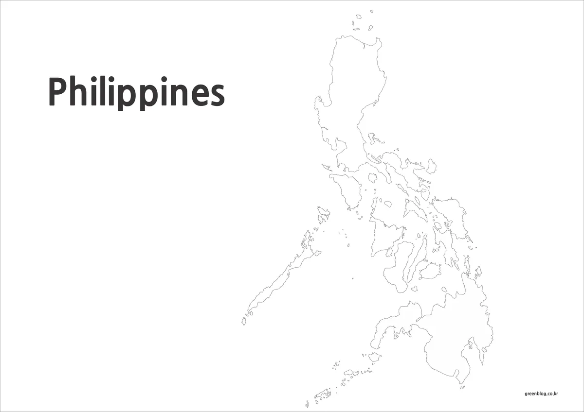 Outline map of the Philippines with island borders only, suitable for graphic design and data visualization.
