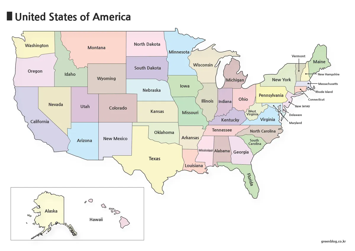 United States map with state borders for download