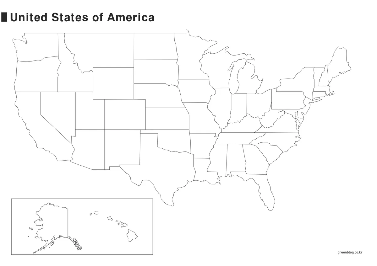 Blank Map: Blank United States outline map for printing