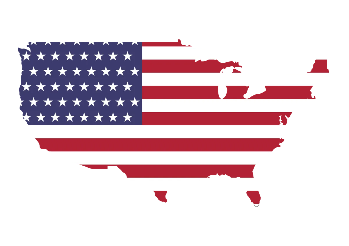 Flag Map: United States map with national flag design