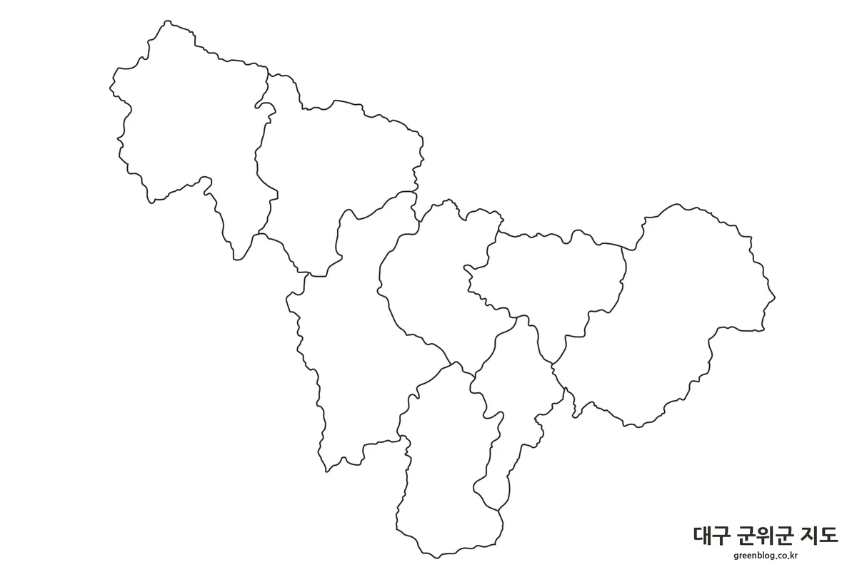 대구 군위군 윤곽선 지도