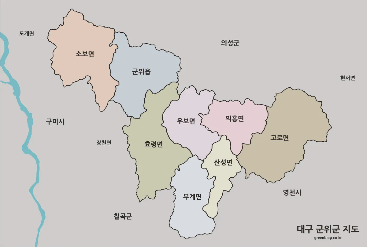 대구 군위군 지도 대표 이미지