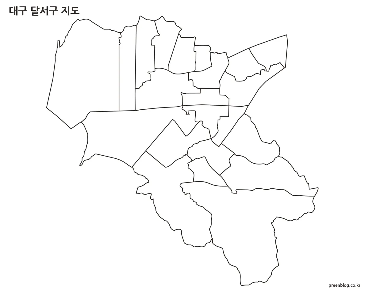 대구 달서구 윤곽선 지도