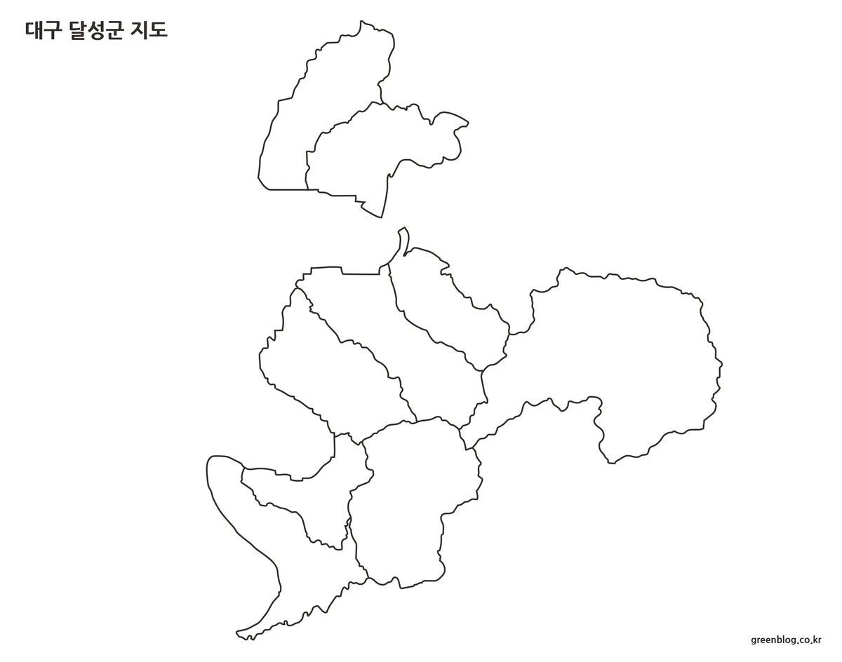 대구 달성군 윤곽선 지도