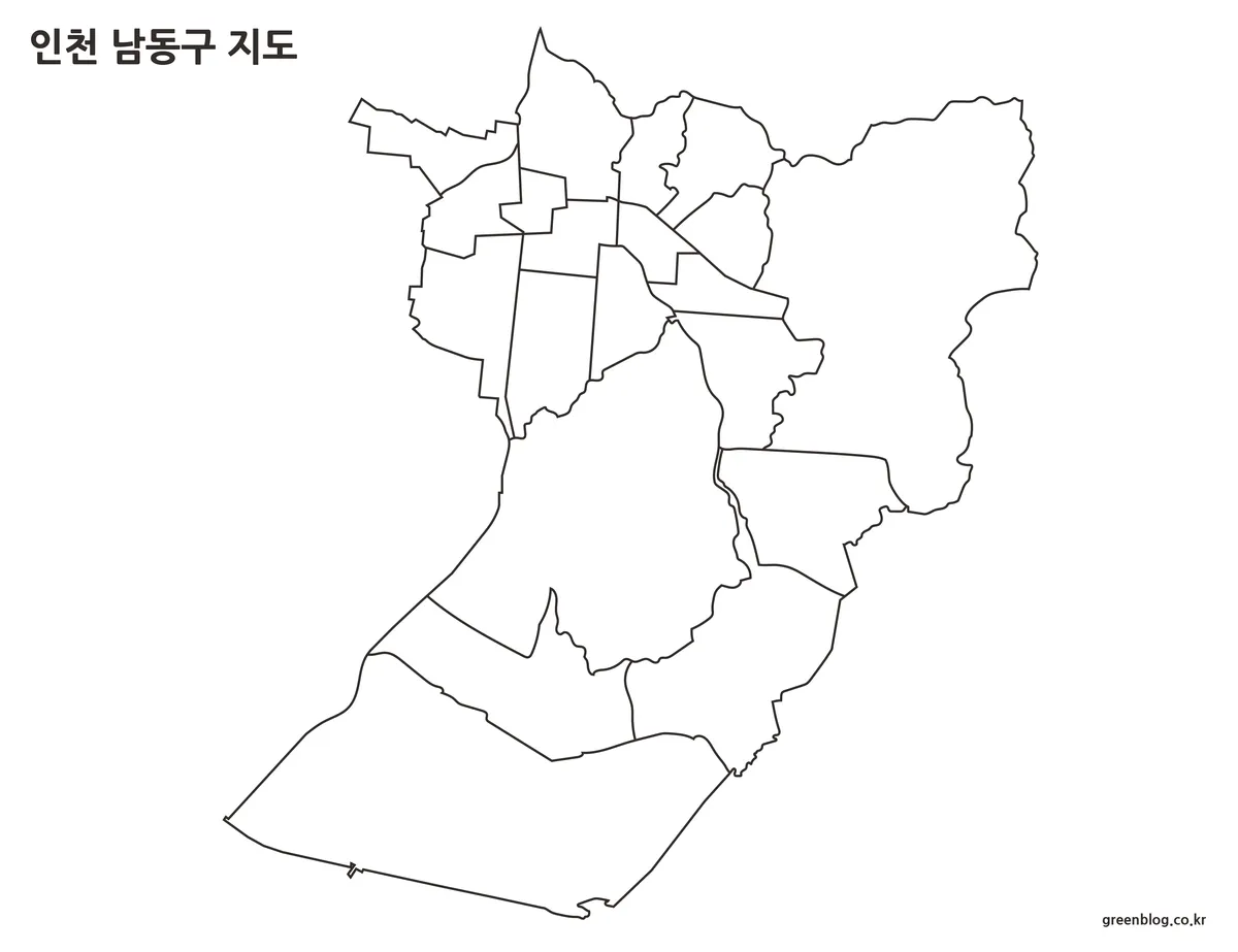 외곽선만 표시된 인천 남동구 지도