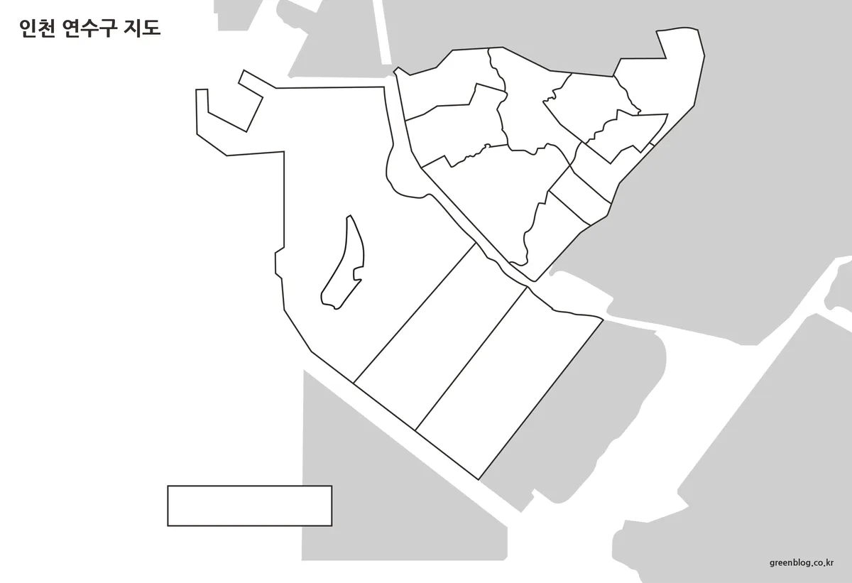 외곽선만 표시된 인천 연수구 지도