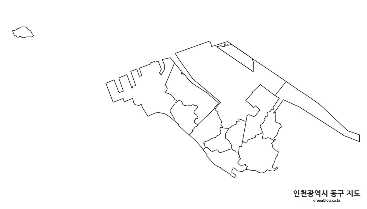 인천 동구 윤곽선 지도(그래픽 작업용)