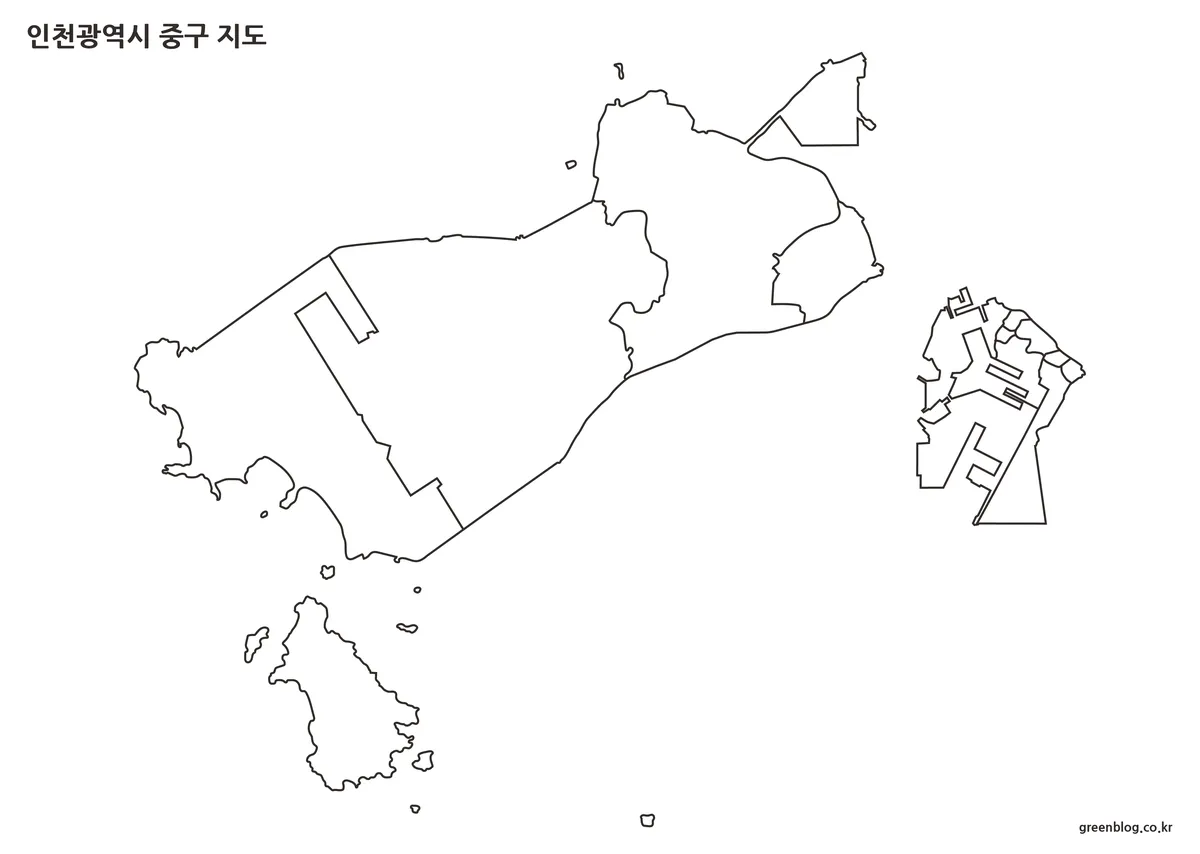 인천 중구 윤곽선 지도