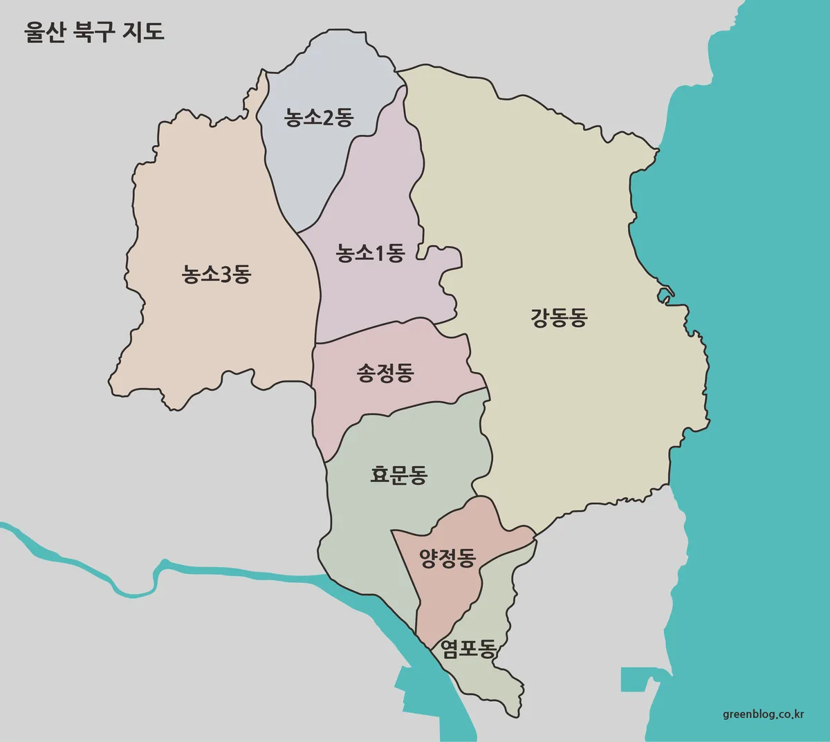 울산 북구 지도 대표 이미지