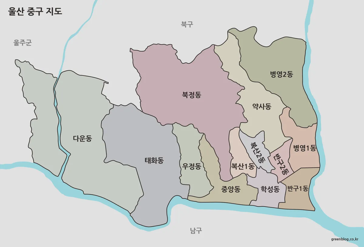 울산 중구 지도 대표 이미지