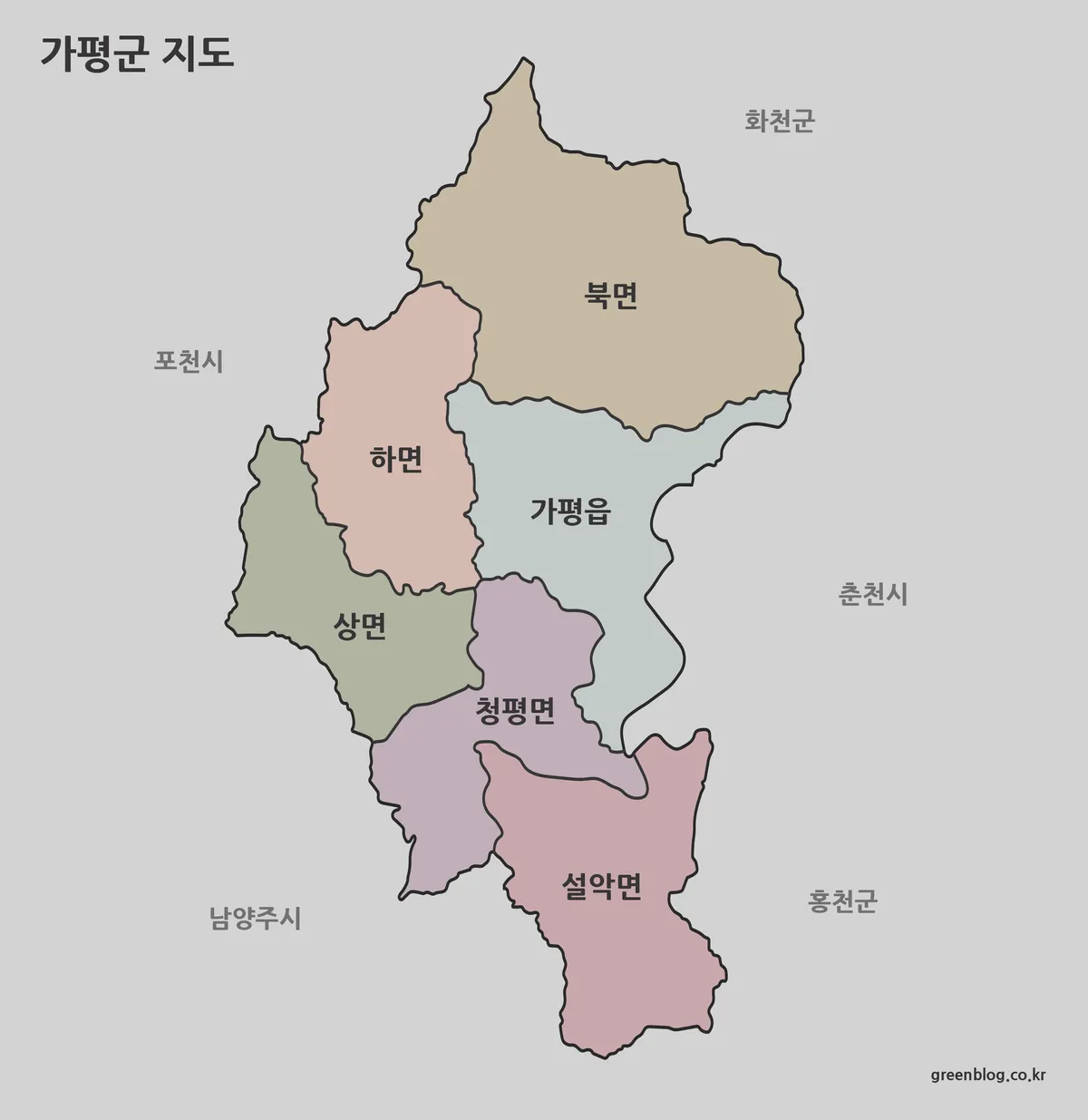 가평군 지도 대표 이미지
